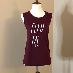 Graphic muscle tank - “FEED ME”